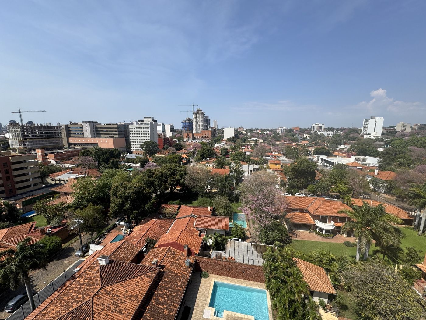 Vista aérea urbana de Asunción, Paraguay